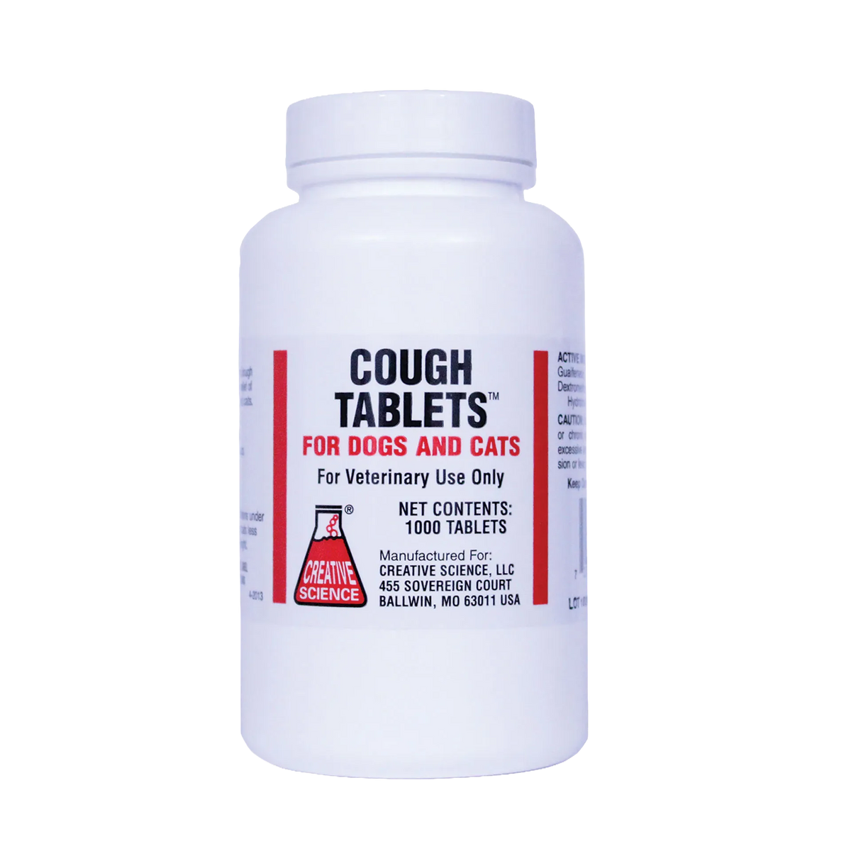 Cough Tablets™ for Dogs and Cats,"White pill bottle with front label"
