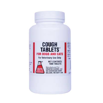 Cough Tablets™ for Dogs and Cats,"White pill bottle with front label"
