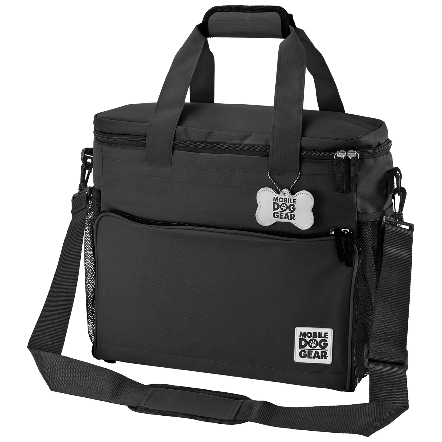 Week Away® Tote Bag,"Black tote bag with shoulder strap, zip top, and front pocket"