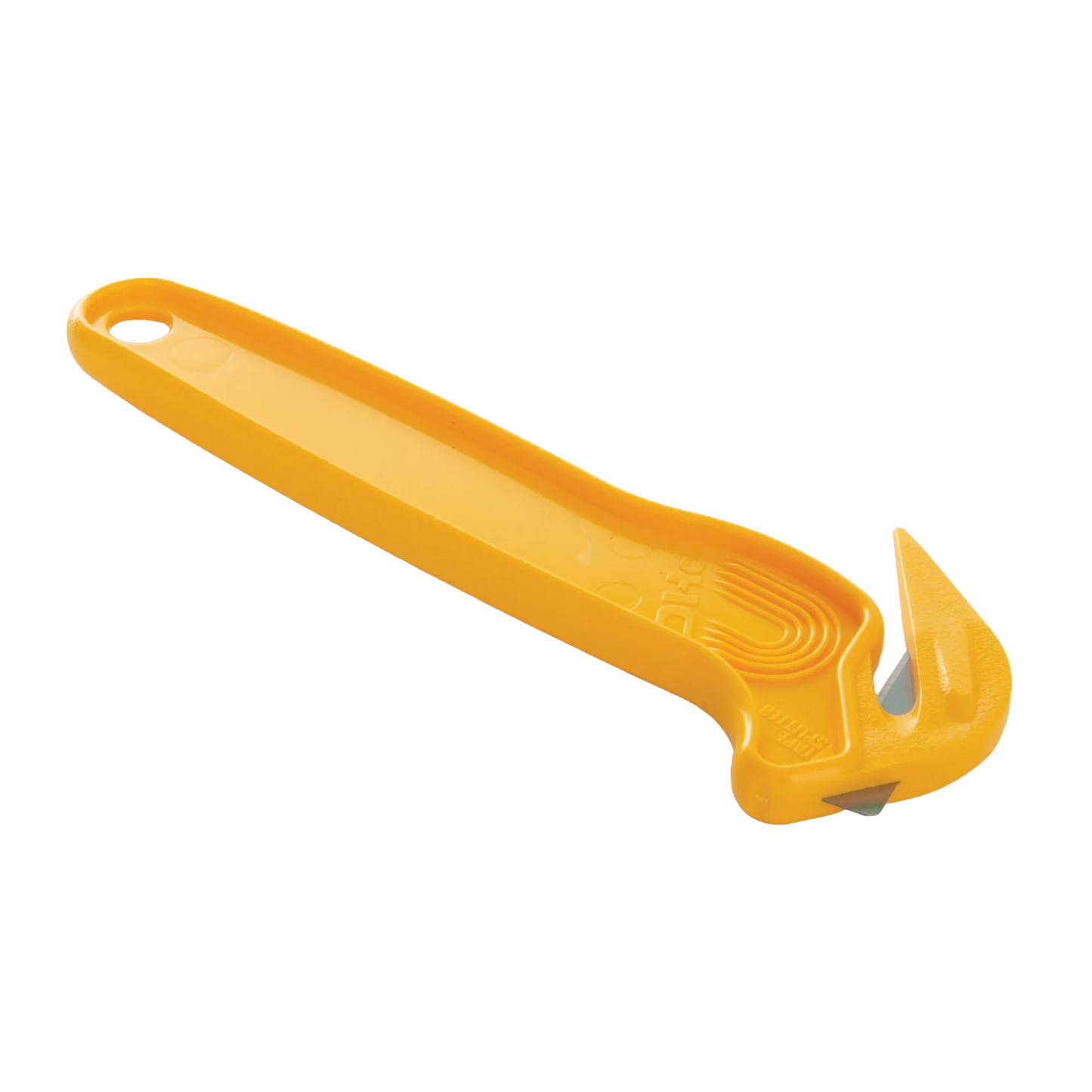 Plastic Wrap Cutter,"Yellow handheld cutter with concealed blade"