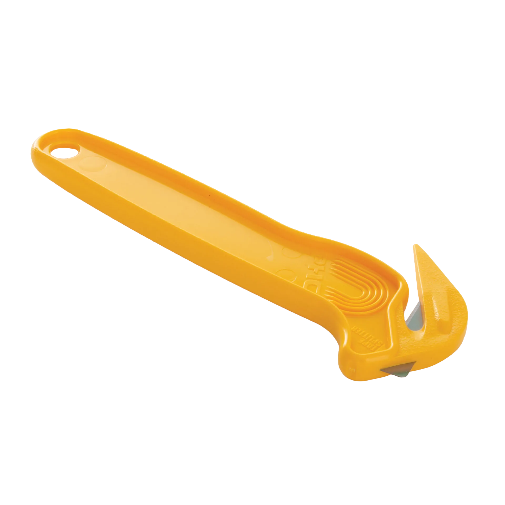 Plastic Wrap Cutter,"Yellow handheld cutter with concealed blade"