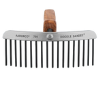 Aaronco Rake Superior Doodle Dandee,"Metal grooming comb with wooden handle and long teeth"