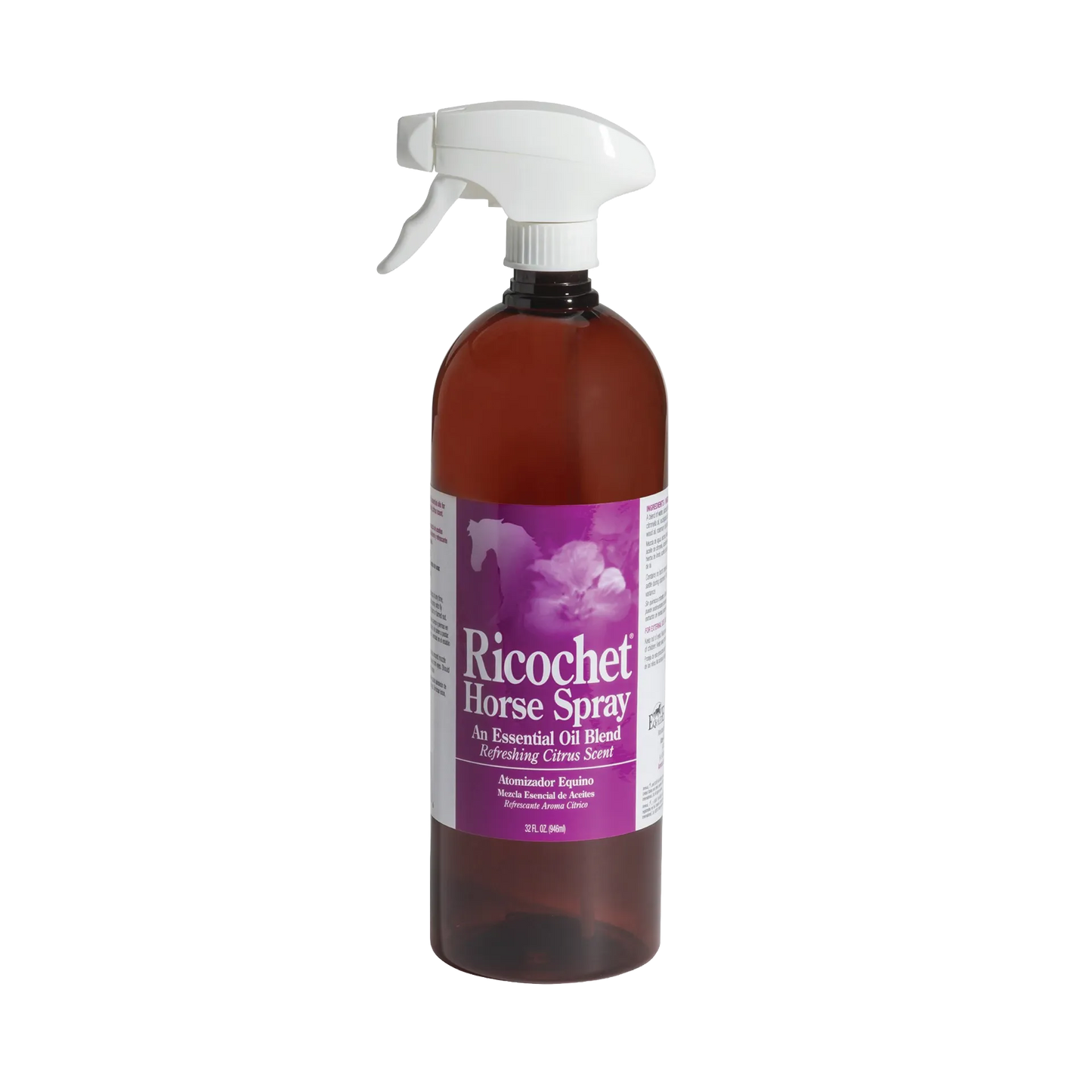 Sore No-More® Classic Ricochet Horse Spray,"Amber spray bottle with white trigger sprayer and purple label"