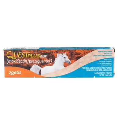 Quest® Plus Equine Oral Gel,"Oral gel box with horse image on front"
