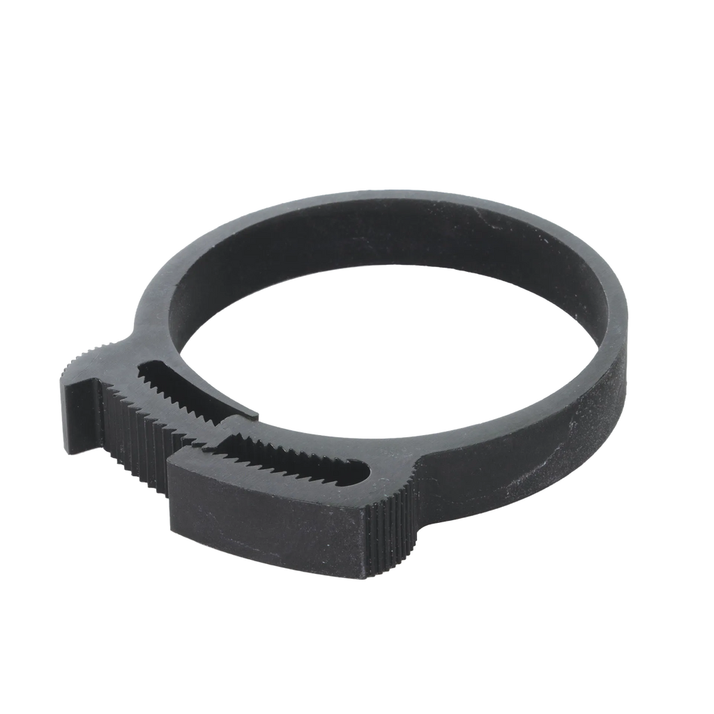 ARS Plastic Clamps,"Black adjustable ring clamp with serrated ends"