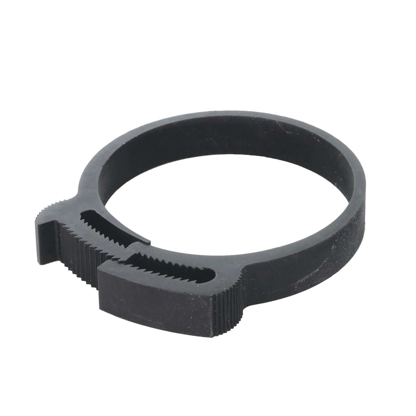 ARS Plastic Clamps,"Black adjustable ring clamp with serrated ends"