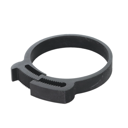 ARS Plastic Clamps,"Black adjustable ring clamp with serrated ends"