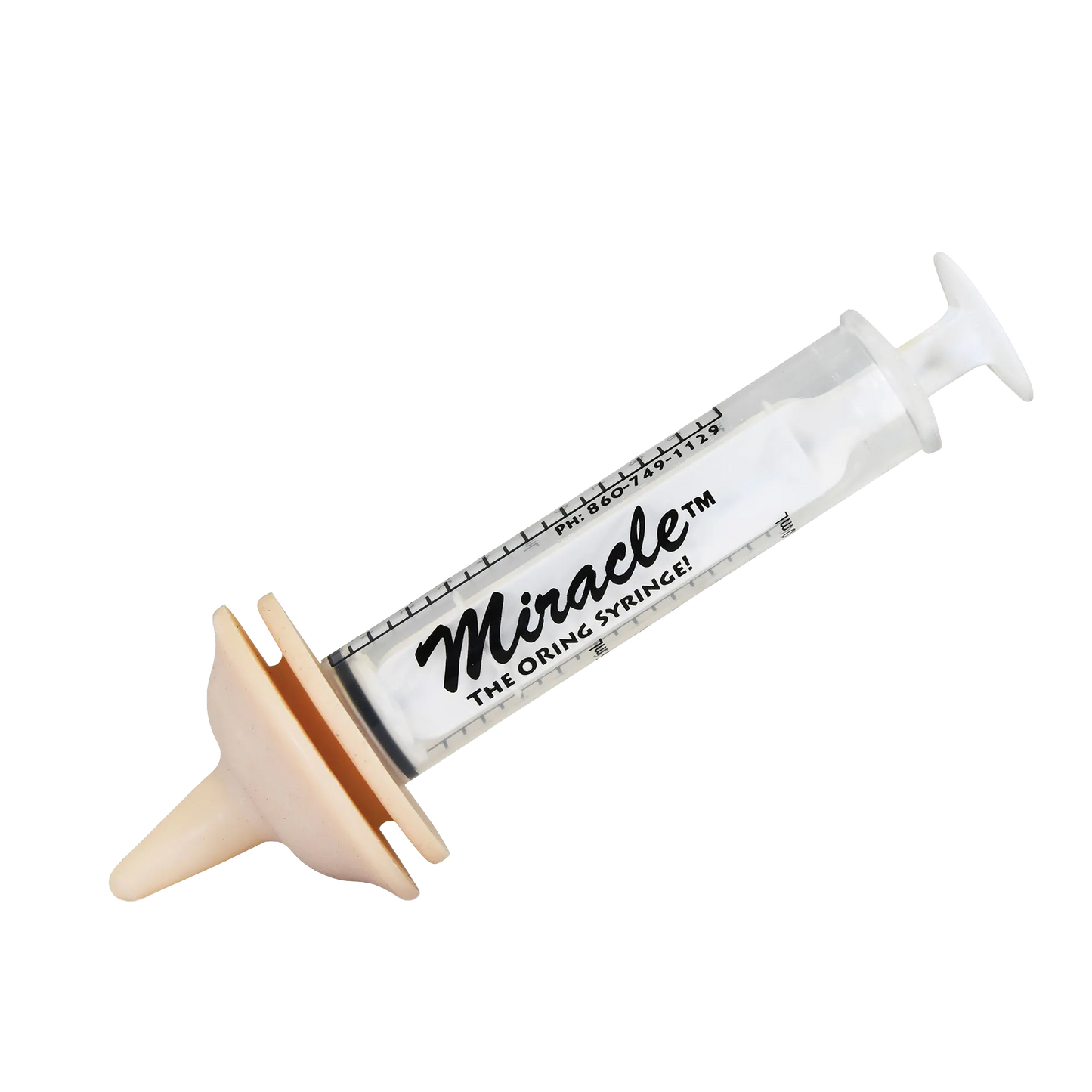 The Miracle Nipple® for Puppies,"Clear syringe with attached beige feeding nipple"