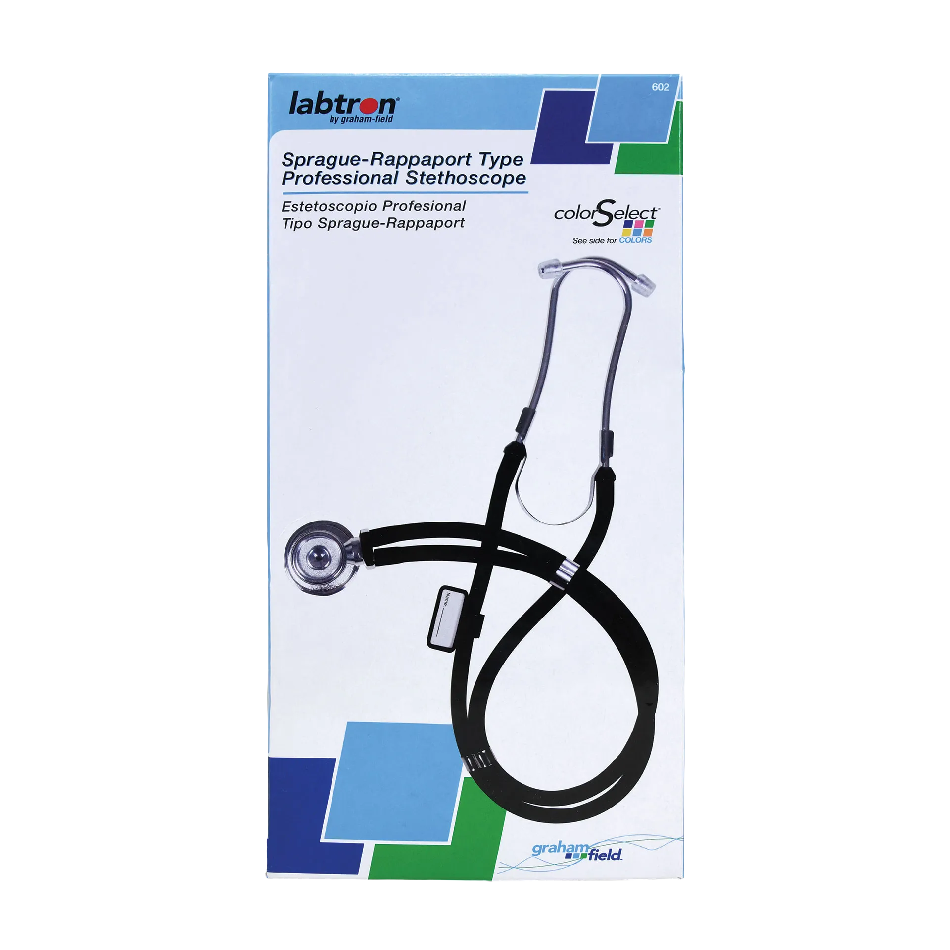 Sprague Rappaport Stethoscope,"Retail box with stethoscope image on front"