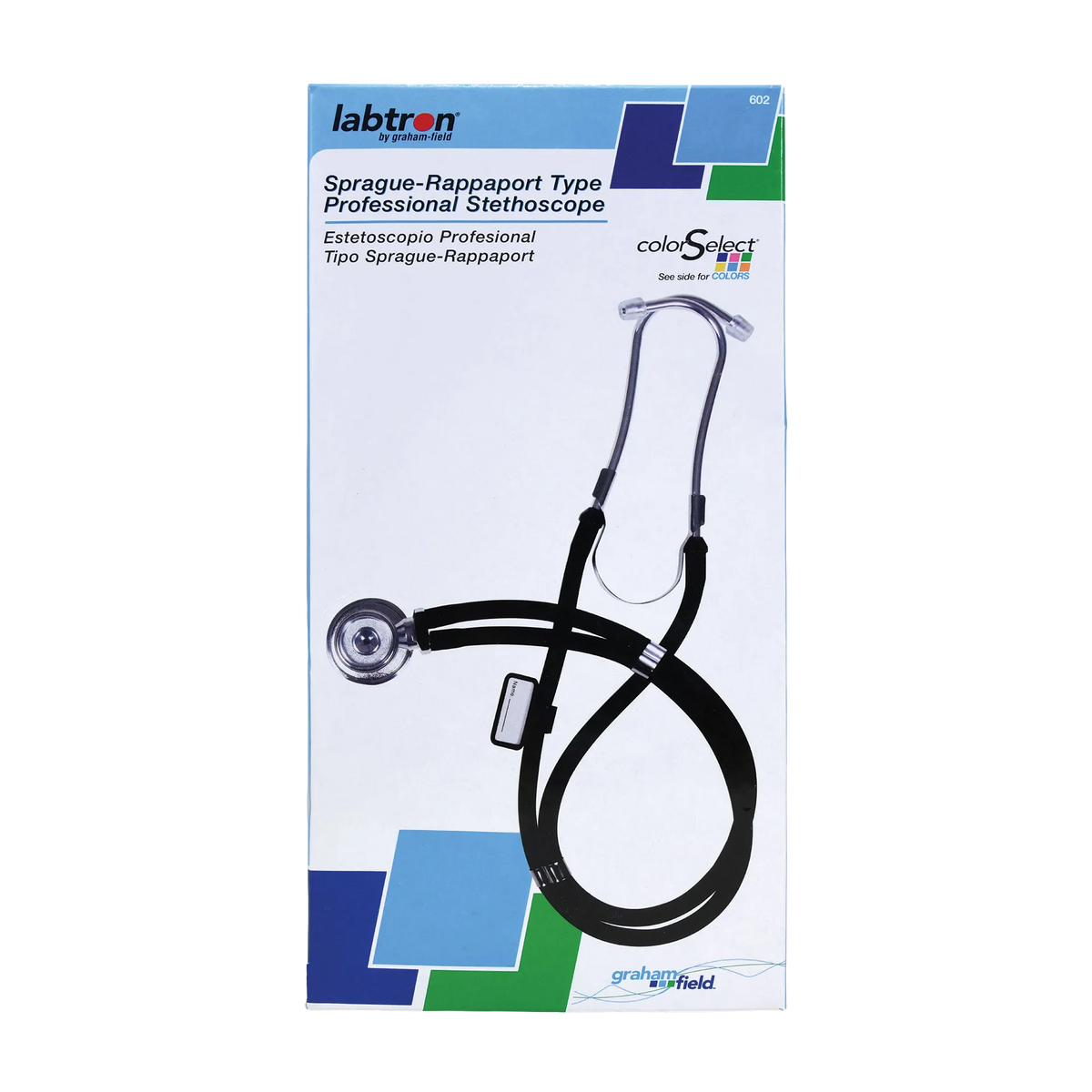 Sprague Rappaport Stethoscope,"Retail box with stethoscope image on front"