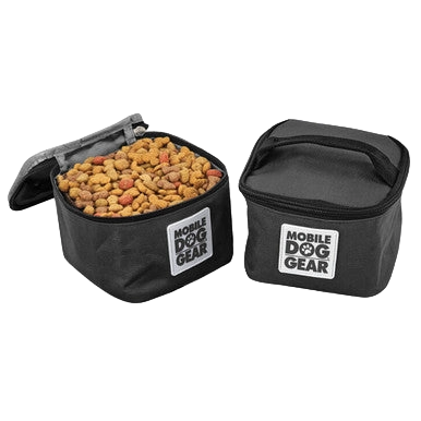 Replacement Insulated Dog Food Carriers,"Two black insulated carriers, one open and one closed"