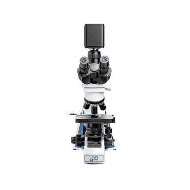 BioVID 4K 8MP Ultra HD Microscope Camera,"Front view of microscope with mounted camera"