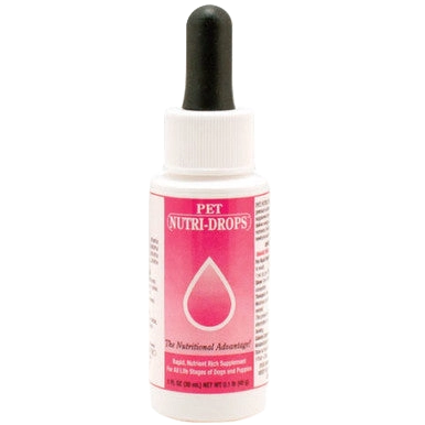 Pet Nutri-Drops®,"Small bottle with dropper cap and pink label"