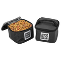 Replacement Insulated Dog Food Carriers,"Two black insulated carriers, one open with kibble inside"