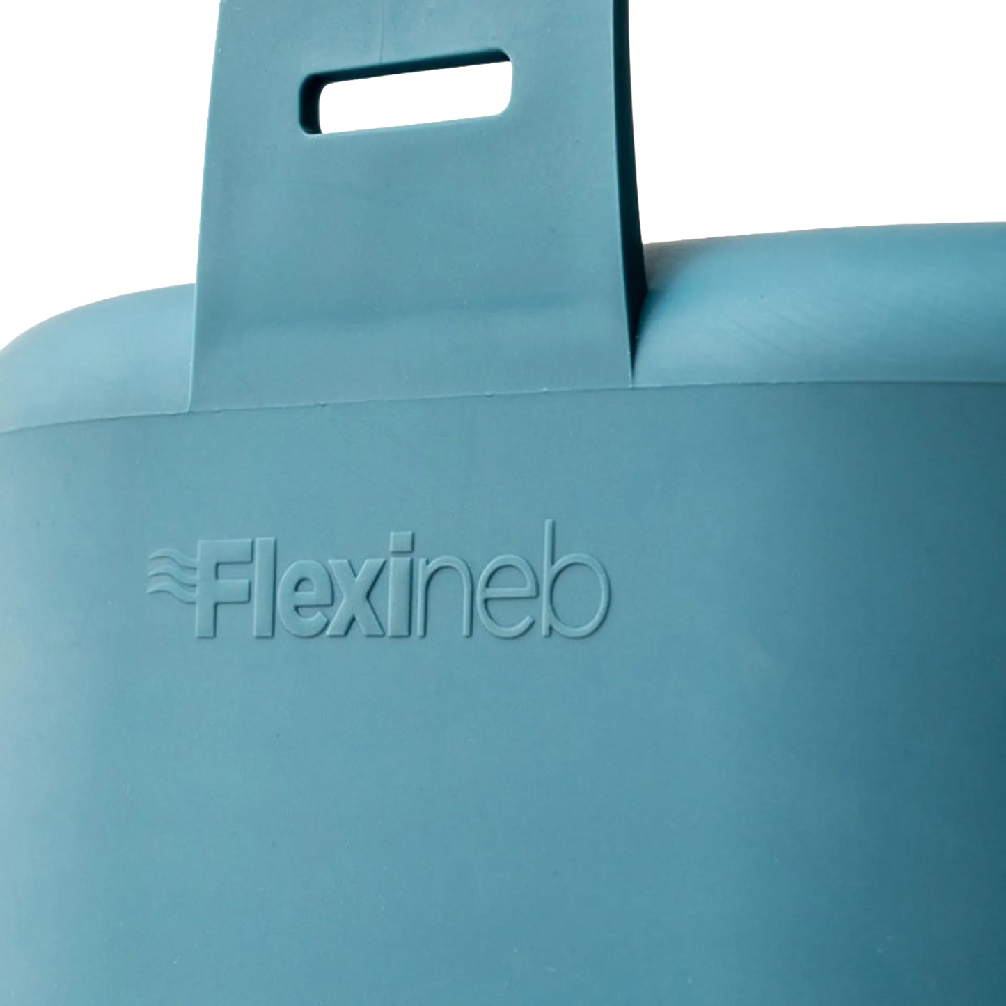 Flexineb® E3 Portable Equine Nebulizer Complete System with 2 Standard Med Cups,"Blue nebulizer body close-up with handle slot"