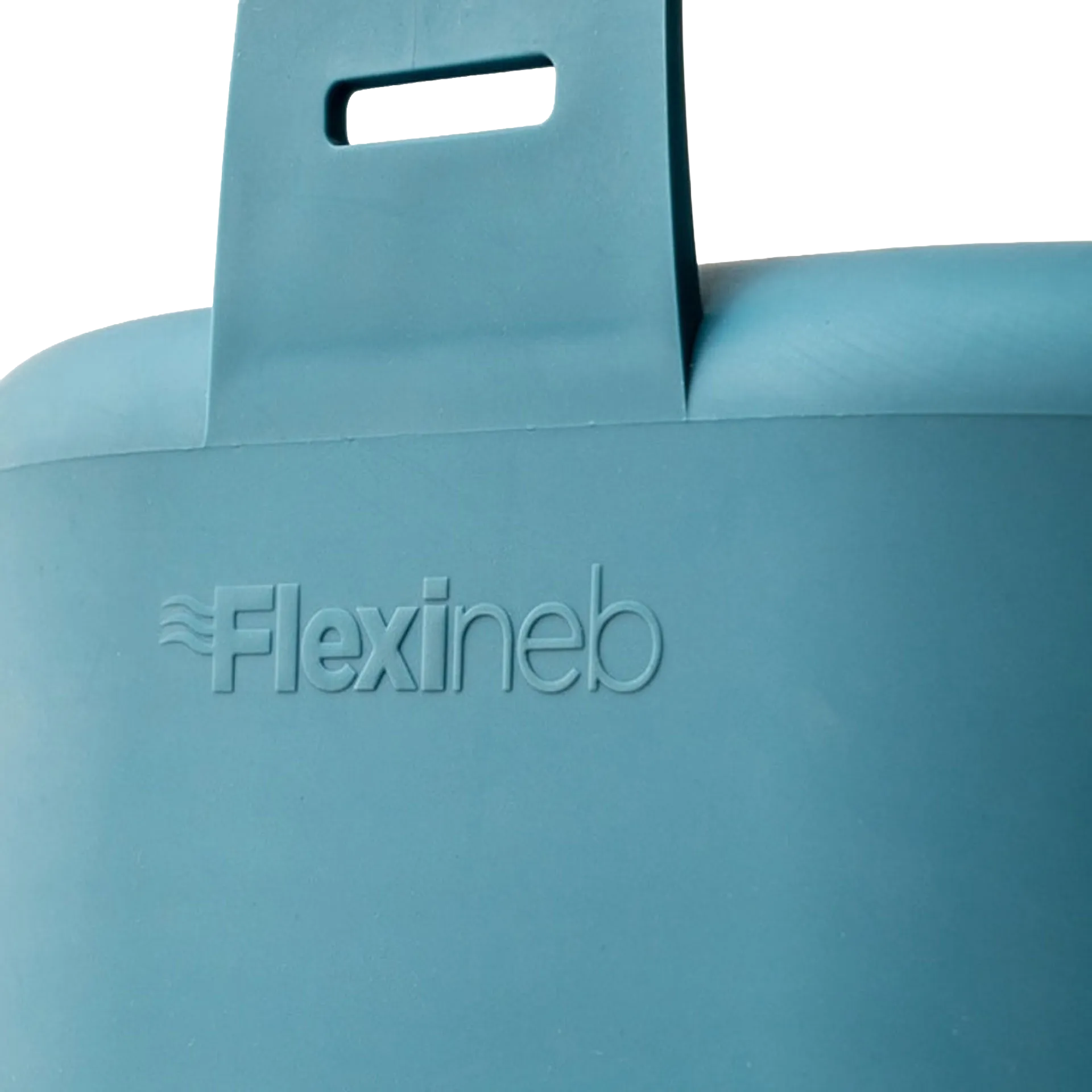 Flexineb® E3 Portable Equine Nebulizer Complete System with 2 Standard Med Cups,"Blue nebulizer body close-up with handle slot"
