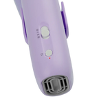 Mini Portable Neck Dryer by TZGroom,"Lavender neck dryer close-up with switch, dial, and vent"