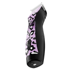 Pulse ZR II Wild Limited Edition Clipper by Andis,"Purple and black patterned clipper, side angled view"