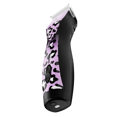 Pulse ZR II Wild Limited Edition Clipper by Andis,"Purple and black patterned clipper, side angled view"