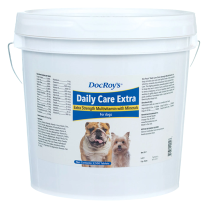 Doc Roy's® Daily Care Extra Canine,"White plastic bucket with handle and front label"