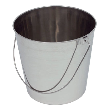Stainless Steel Pails,"Stainless steel pail with wire handle"