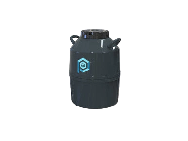 CCF35H Cryogenic Canister Freezer,"Dark cylindrical cryogenic container with side handles and lid"