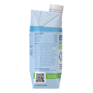 PetAg Goat's Milk Esbilac Puppy Milk Replacer Liquid for Puppies,"Side view of liquid carton with white screw cap"