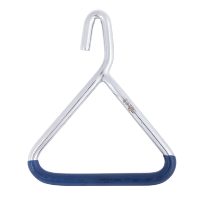 Obstetrical Handle for Straps or Chains,"Triangular metal handle with blue grip and top hook"
