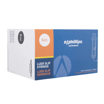 Small Syringes without Needles,"Blue and white syringe box angled front view"