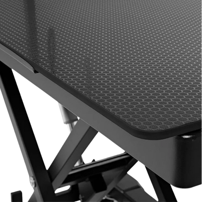 "44"" Dog Grooming Drying Electric Table without Drawer with Caster by Waggz","Close-up of black textured nonslip tabletop"