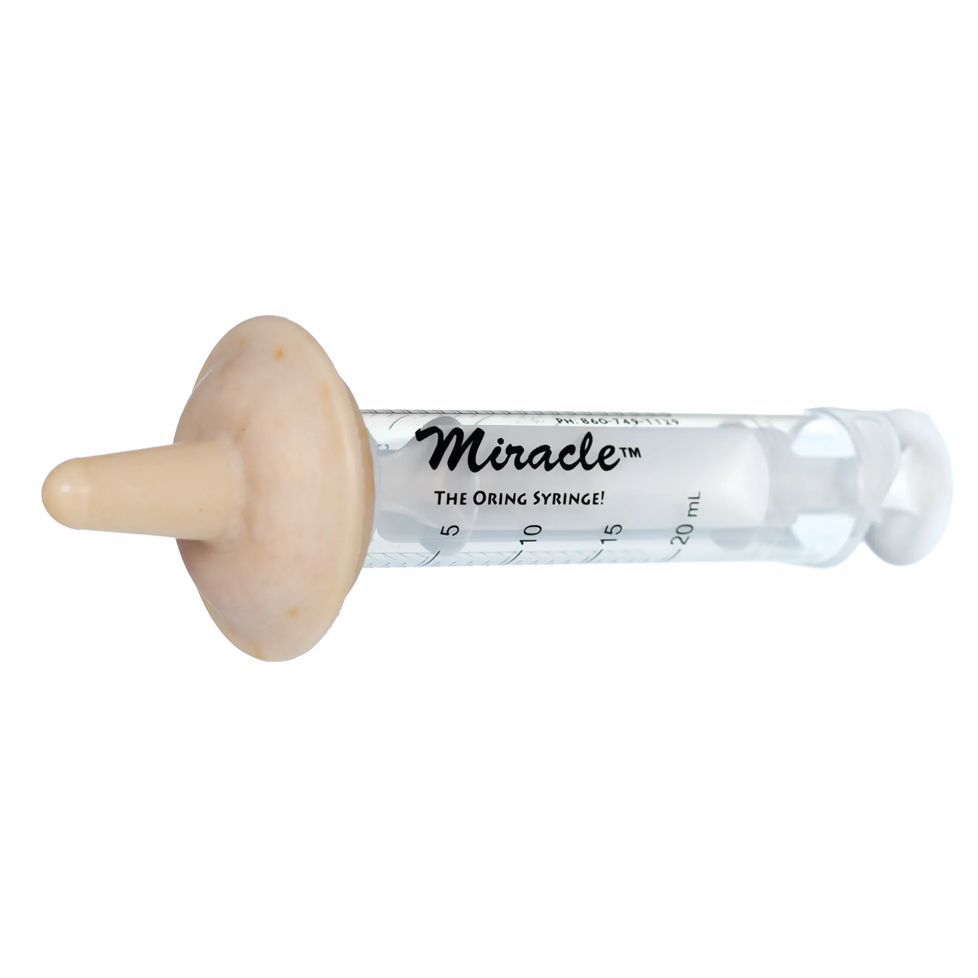 The Miracle Nipple® for Puppies,"Clear feeding syringe with beige nipple attachment"