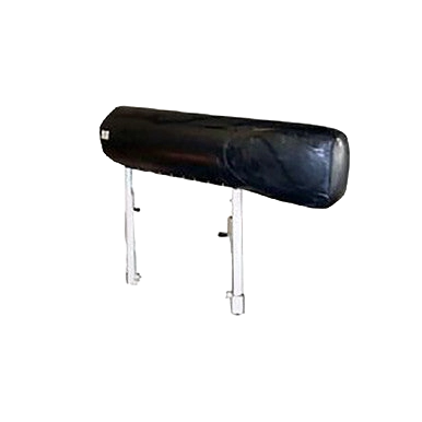 Equine Breeding Phantom 2 Leg,"Black padded cylindrical phantom on two metal legs"