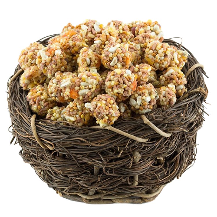Lafeber Gourmet Tropical Fruit Nutri-Berries,"Birdseed treat balls in woven nest basket"