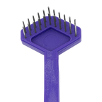 Aaronco V-Rake Dematter,"Purple grooming rake head with metal pins"