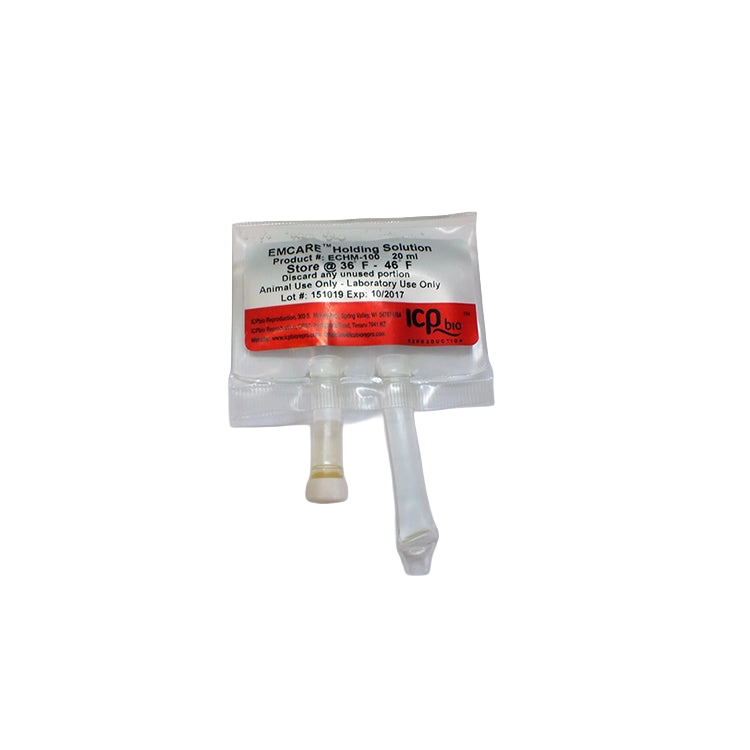 EmCare Holding Solution,"Plastic solution pouch with two attached clear tubes"