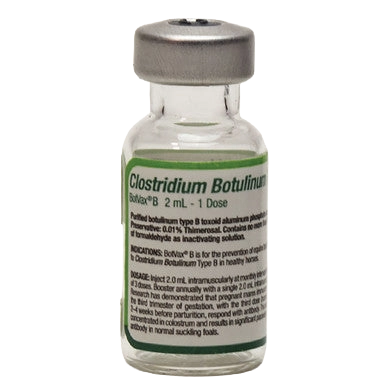 BotVax® B,"Glass vial with metal cap and printed label"