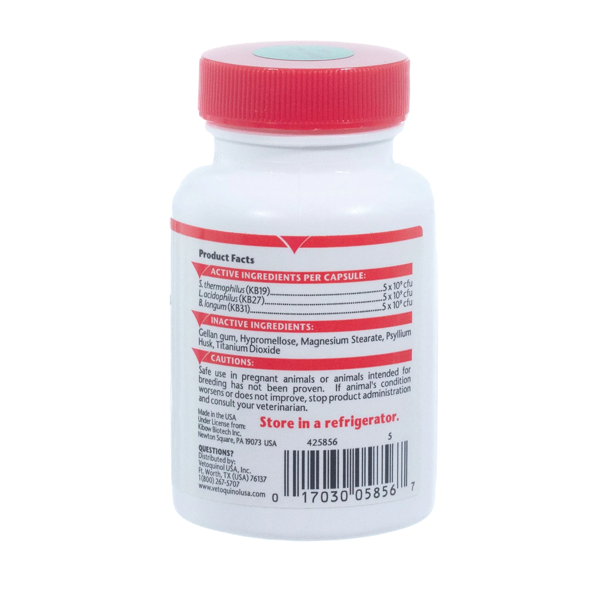 Azodyl™ Caps Small Capsules,"White bottle with red cap showing back label and barcode"