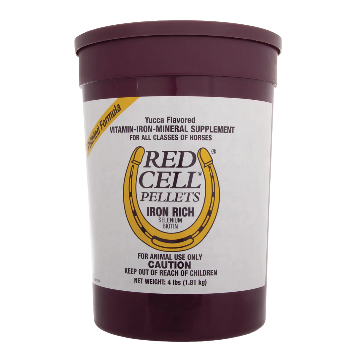 Red Cell®,"Large maroon plastic tub with white label and snap-on lid"