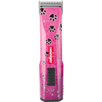 Pink Paws Saphir Cordless Clipper Two Batteries by Heiniger,"Pink clipper with black paw print pattern"