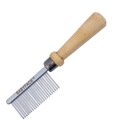 Aaronco 4"" Babyface Honeycomb","Metal grooming comb with wooden handle"