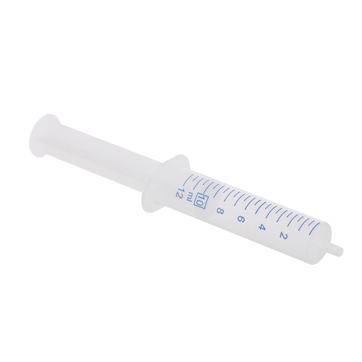 Semen Safe All Plastic Syringes,"Clear plastic syringe with blue measurement markings"