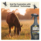 UltraShield® EX Insecticide & Repellent,"Spray bottle beside grazing horse in field"