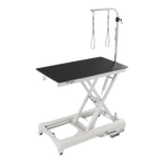 "44"" Dog Grooming Drying Electric Table without Drawer with Caster by Waggz","Black grooming table with adjustable arm on wheeled base"