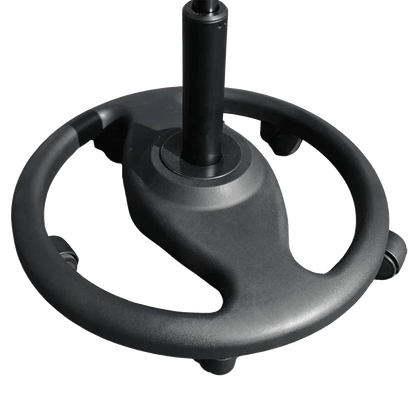 Dog Grooming Ergonomic Wobble Saddle Stool by Waggz,"Black circular stool base with caster wheels"