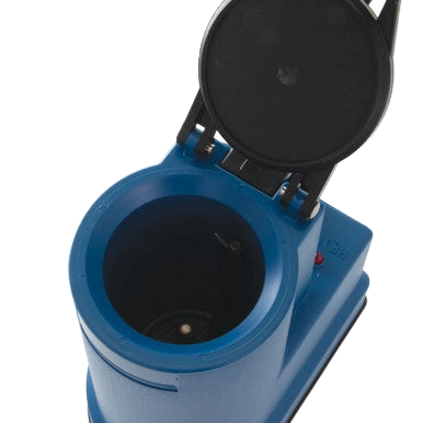Digital Cito Thaw,"Blue cylindrical thaw unit with open hinged lid"