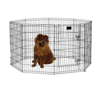 Midwest® Exercise Pen with Walk-Thru Door,"Black wire exercise pen with walk-thru door"