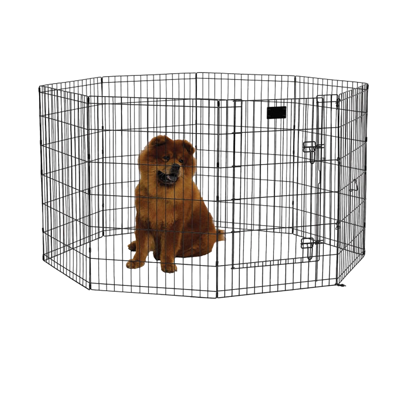 Midwest® Exercise Pen with Walk-Thru Door,"Black wire exercise pen with walk-thru door"