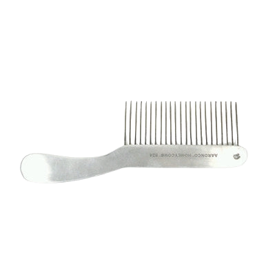 Aaronco 8.5"" Long Hair Honeycomb","Metal grooming comb with curved handle and long teeth"