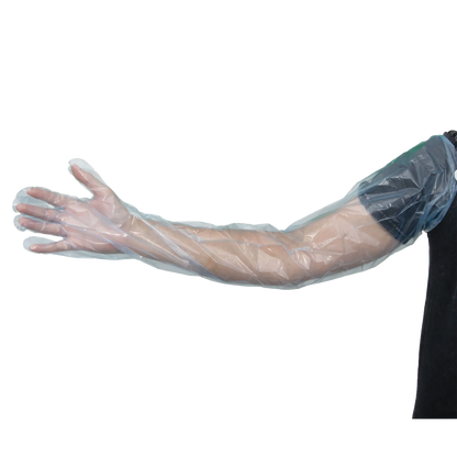 Sterile Insemination Sleeve,"Clear plastic arm sleeve worn on forearm"