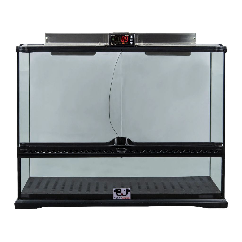 Puppywarmer® Puppy Incubator,"Clear front incubator enclosure with top digital display"
